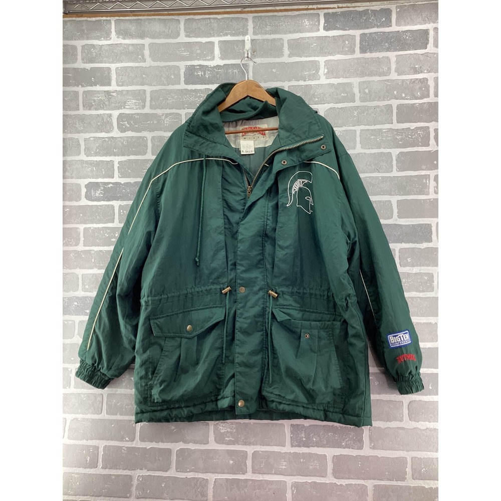 Vintage Nutmeg Mills Michigan State Spartans Jacket Green Big Ten Mens Large
